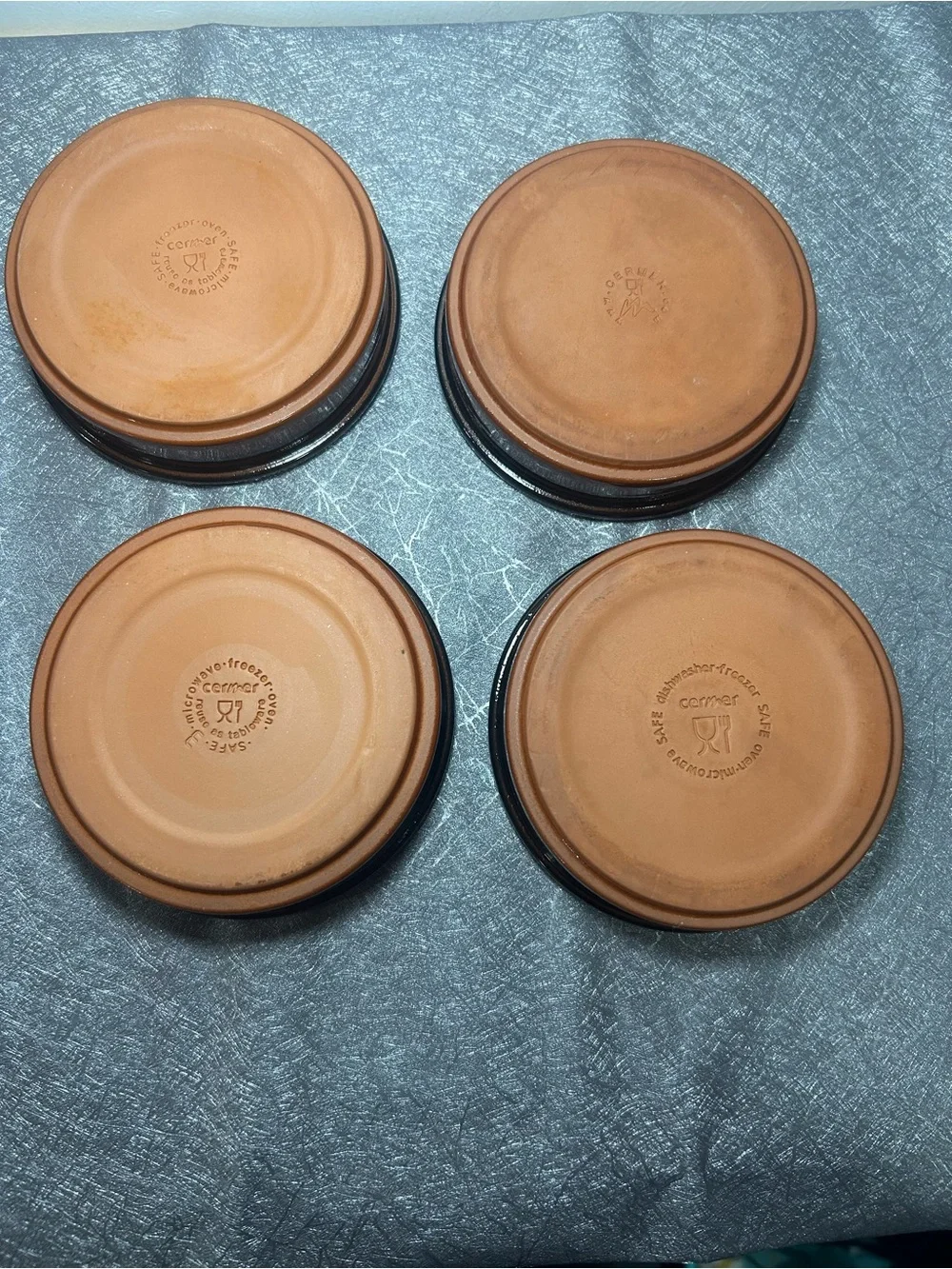 Set of 4 CERMER Ramekins Terracotta Pottery Baking Creme Brûlée Dessert Dish